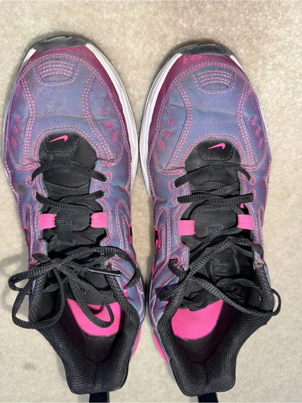 Nike Women's Athletic Sneakers in Pink and Purple with Black Accents